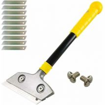 Jalleria - Raspador de alta resistencia, hoja de 100 mm, raspador de placa con 10 hojas de metal