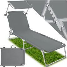 Tectake - Tumbona con 4 posiciones - hamaca de jardín plegable, mueble para patio con respaldo ajustable, asiento de terraza impermeable