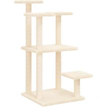 Rascadores para gatos con plataformas 98,5 cm crema