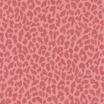 Rasch - Leopard Print Pink Wallpaper Textured Metallic Effect Paste The Wall Vinyl