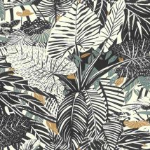 Vliestapete 689402 Tapete Botanical Dschungel 53 x 1005 cm Rasch Selection Schwarz Braun Weiß Grün
