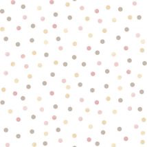 Noordwand - Tapete Mondo baby Confetti Dots Rosa, Weiß und Braun