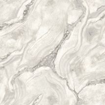 Vasari Palmetto Agate Marble Grey Wallpaper Heavyweight Textured Vinyl - Rasch