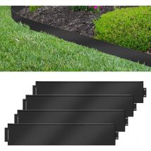 Rasenkante 15m-15 stück Verzinkt Metall Mähkante 100 x 15 cm per Stück Anpassbare Flexibel Beetumrandung für Gartenpflanzen Gemüseanbau Schwarz Naizy