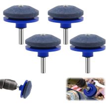 Gabrielle - Rasenmäherklingenschärfer, Schärfer für stumpfe Mähklingen, Rasenmäher-Schärfer für stumpfe Klingen (blau, 4er-Pack)