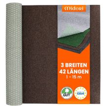 Midori - Rasenteppich 133 x 900 cm Braun Kunstrasen-Teppich mit Noppen Balkon Terrasse Outdoor wasserdurchlässig
