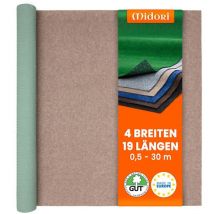 Midori - Rasenteppich 67 x 1200 cm Beige mit Noppen Kunstrasen Teppich Balkon Terrasse Outdoor