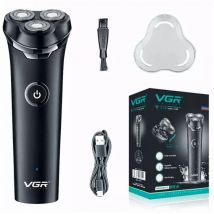 Trade Shop - elektrischer rasoio trimmer rotante tripla lama impermeabile carica usb V-319 -