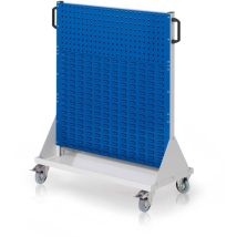 Kappes Rastermobil Mobiler Arbeitsplatzschrank Größe 3 1230x1000x500mm 2 Lochplatten 4 Schlitzplatten - Enzianblau
