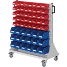 Carrello A Griglia Rastermobil H1230xl1000xp500mm Grigio, Contenitore X Gr18 X Gr6, 40xgr7