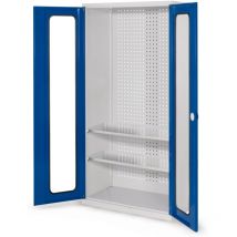 Kappes rasterplan Werkzeugschrank 1950x1000m Modell 5 Tiefe 500mm Sichtfenstertüren Enzianblau
