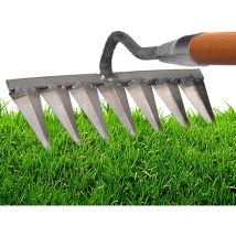 Shmshng - Rastrelli da diserbo, rastrelli da giardino a 7 denti, rastrelli per foglie, rastrelli in acciaio al carbonio, rastrelli per prato,
