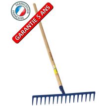 Outils Perrin - Rastrello forgiato 16 denti dritti, impugnatura da 1,50 m, utensile temperato ad alta resistenza, giardino, orto