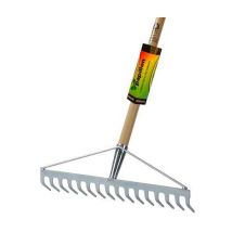 Rastrello zincato 14 denti 380 mm con manico da 145 cm Papillon Made in Italy