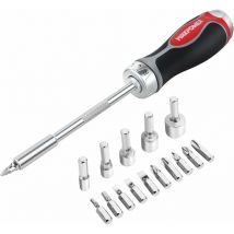Ratchet Screwdriver, MAXPOWER Magnetic Ratchet Screwdriver and Bit Set with Slotted Bits,Phillips Bits, Pozi Bits, Hex Bits and Sockets/Nut Driver