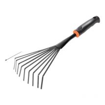 Râteau à main, pelle de jardinage, Noir, Acier inoxydable/Plastique