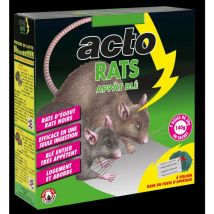 Rats Appât blé - 7 x 20 grs - Solution efficace contre rats noirs et rats d'égout. - Acto
