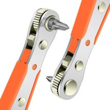 Ratschen-Magnetschraubendreher, Mini-1/4-Ratschenschlüssel, 1/4-Zoll-Antrieb mit hohem Drehmoment, umkehrbarer Ratschen-Offset-Schraubendreher,