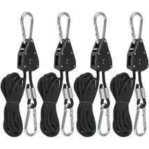 Ratschenseil Mit Haken, 4 Stück, 150 Pfund Ratschenrolle, Verstellbarer Haken-ratschengurt Für Pflanzenleuchten, Sonnensegel Und Wohnmobilmarkisen