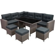 Rattan Corner Set - Grey
