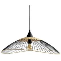 Rattan-pendelleuchte In Schwarz/naturfarbe D.65 Cm Seynave