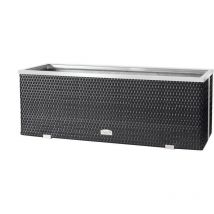 Rattan Pflanzenkübel Rechteckig Anthrazit 108 X 39 X 43 Cm