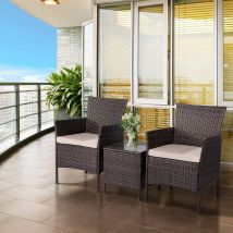 Rattan Wohnzimmer mit innerer Struktur in Stahl zwei Sessel und Radikalentisch