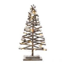 Decoris - Schnee-Effekt Mikro led Rattan Baum 25x12x50cm