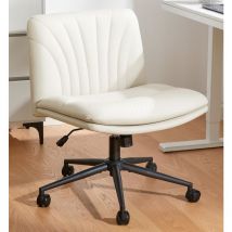 Rattantree - Sedia da ufficio senza braccioli Sedia da studio Sedia da Scrivania Regolabile in Altezza Beige