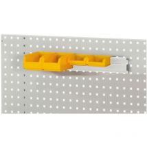 Einhängeschiene 500 mm für Lochplatte, zur Aufnahme von Sichtlagerkästen, RAL7035 - RAU