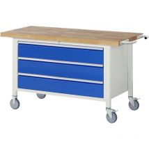 RAU - Fahrbare Werkbank 8357, B1500xT700xH880mm, 3x Schublade-TA