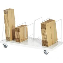 Kartonagenmagazin, fahrbar, B1500(1415)xT650xH615mm, RAL7035 - RAU