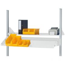 Metallablage neigbar e, B1500(1360)xT300xH160mm, RAL7035 - RAU