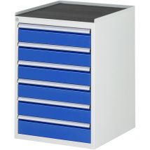 Schubladenschrank m. Anti-Rutsch-Matte 6 Schubl.-L 6x120mm - RAU