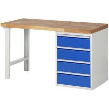 Werkbank 7509A1, B1500xT700xH890mm, 4x Schublade-TA - RAU