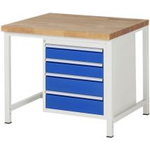 Werkbank höhenverstellbar 8162A1, B1000xT900xH840-1040mm, 4x Schublade-TA - RAU