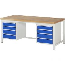 Rau Werkbank höhenverstellbar 8181A1, B2000xT900xH840-1040mm, 8x Schublade-TA