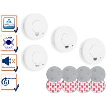 Smartwares - Rauchmelder 4er Set Mit Magnetbefestigung, 85db Sirene Für Sicheren Feueralarm