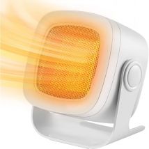 Ormromra - Raumheizung, 1800 w, leiser elektrischer Heizlüfter, Mini-Keramik-Heizlüfter, sichere Büroheizung, Weiß