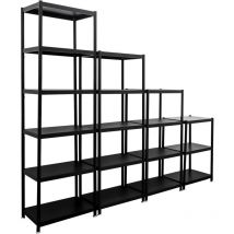 Raumteiler Regal Schwarz 244x41x210 Treppenregal 3-6 Ebenen Metallregal Stehend