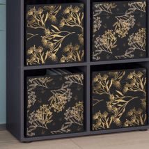 Raumteiler Tetra, Schwarz, 72.6 x 72 cm mit 4 Faltboxen opt.1 Vicco