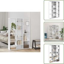 Longziming - The Living Store Raumteiler/Bücherregal Weiß 100x24x140 cm Holzwerkstoff - Holzschrank - Schreibtisch Organizer - Aufbewahrungssystem