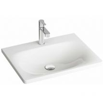 Balance - Lavabo 60x47 cm, con 1 foro per miscelatore, bianco XJX01260000 - Ravak