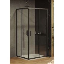 Ravak Blix - Duschabtrennung Slim BLSRV2-80, 80x80 cm, Schwarz/Klarglas X1LM40300Z1
