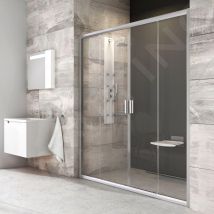 Ravak - Blix - Porte de douche en quatre parties BLDP4-140, 1370-1410 mm, verre satiné/clair 0YVM0U00Z1