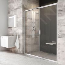 Ravak - Blix - Porte de douche en quatre parties BLDP4-150, 1470-1510 mm, aluminium brillant/verre clair 0YVP0C00Z1