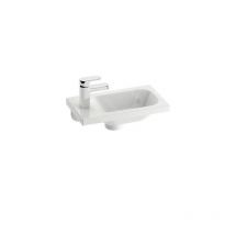 Chrome - Lave-mains 400x220 mm, avec un trou pour robinet à gauche, blanc XJGL1100000 - Ravak