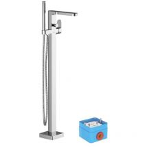 Ravak - Chrome - Miscelatore da pavimento per vasca con corpo incasso, cromo X070101