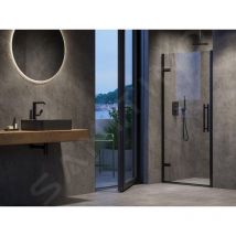 Ravak - Cool - Porte de douche 90x195 cm, noir/verre clair X0VV70300Z1