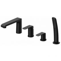 Ravak - Flat - Mitigeur pour montage sur bord de baignoire, installation 4 trous, noir mat X070176